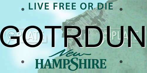 GOTRDUN New Hampshire License Plate