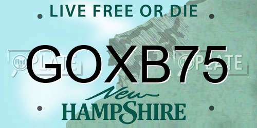 GOXB75 New Hampshire License Plate