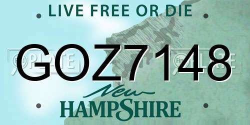 GOZ7148 New Hampshire License Plate