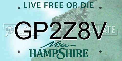 GP2Z8V New Hampshire License Plate