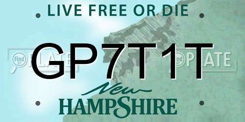 GP7T1T New Hampshire License Plate