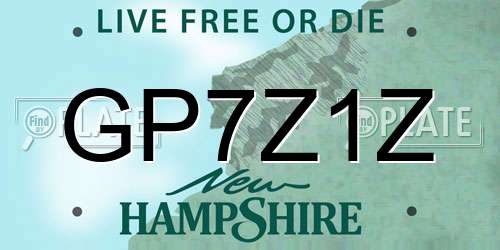 GP7Z1Z New Hampshire License Plate