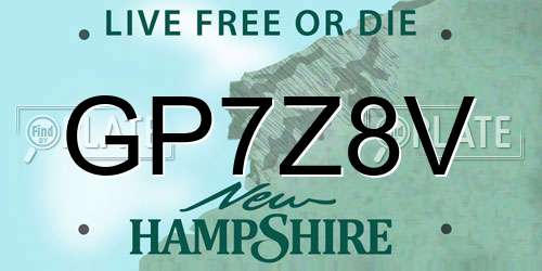 GP7Z8V New Hampshire License Plate