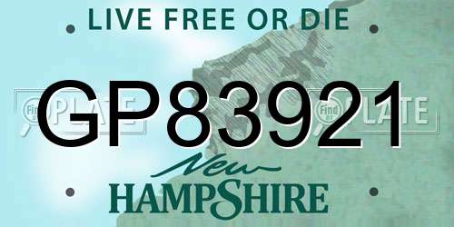 GP83921 New Hampshire License Plate