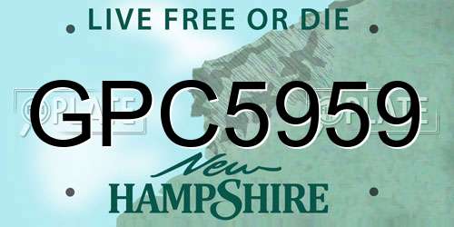 GPC5959 New Hampshire License Plate