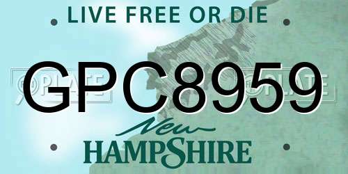 GPC8959 New Hampshire License Plate