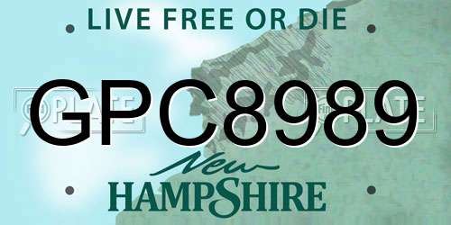 GPC8989 New Hampshire License Plate