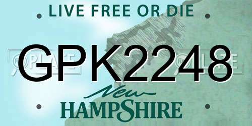 GPK2248 New Hampshire License Plate