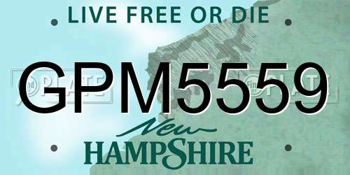 GPM5559 New Hampshire License Plate