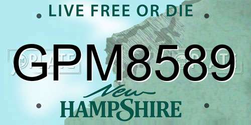 GPM8589 New Hampshire License Plate