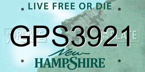 GPS3921 New Hampshire License Plate