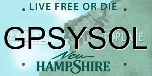 GPSYSOL New Hampshire License Plate