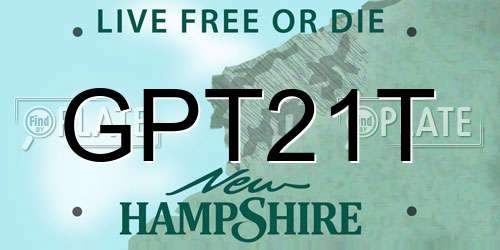 GPT21T New Hampshire License Plate