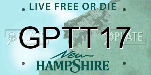 GPTT17 New Hampshire License Plate