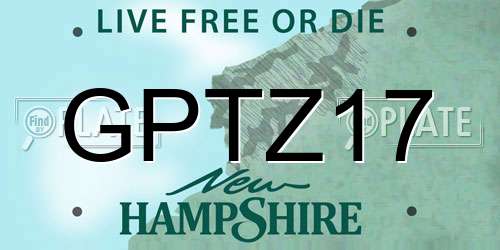 GPTZ17 New Hampshire License Plate