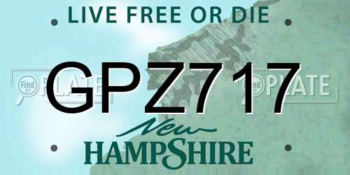 GPZ717 New Hampshire License Plate