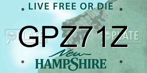 GPZ71Z New Hampshire License Plate