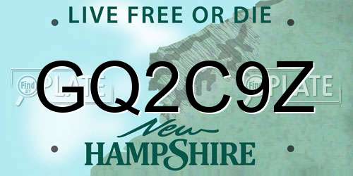GQ2C9Z New Hampshire License Plate