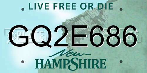 GQ2E686 New Hampshire License Plate