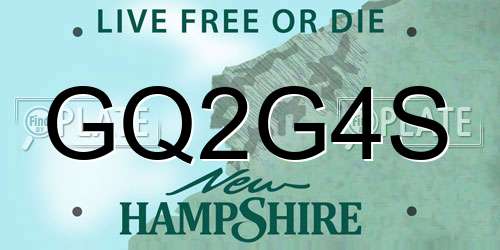 GQ2G4S New Hampshire License Plate