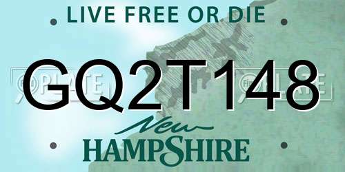 GQ2T148 New Hampshire License Plate