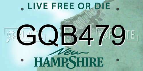 GQB479 New Hampshire License Plate