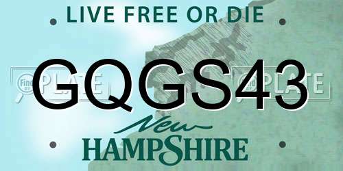 GQGS43 New Hampshire License Plate