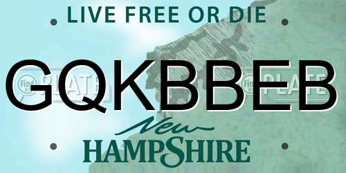 GQKBBEB New Hampshire License Plate