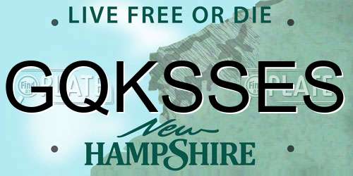 GQKSSES New Hampshire License Plate