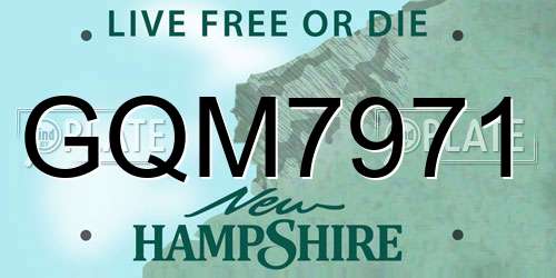 GQM7971 New Hampshire License Plate