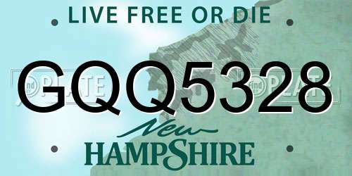 GQQ5328 New Hampshire License Plate