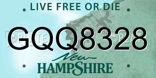 GQQ8328 New Hampshire License Plate