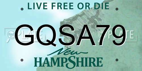GQSA79 New Hampshire License Plate