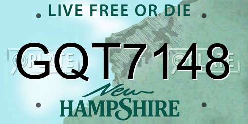 GQT7148 New Hampshire License Plate