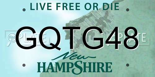 GQTG48 New Hampshire License Plate