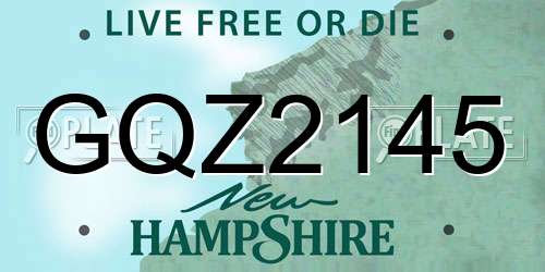 GQZ2145 New Hampshire License Plate