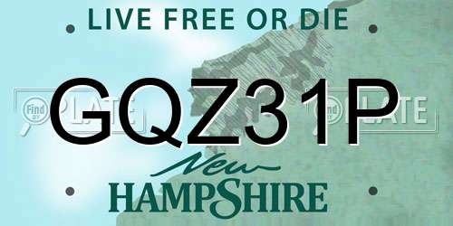GQZ31P New Hampshire License Plate