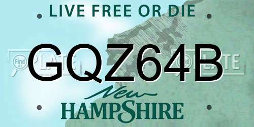 GQZ64B New Hampshire License Plate