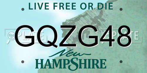 GQZG48 New Hampshire License Plate