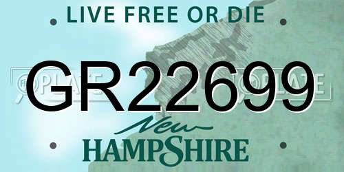 GR22699 New Hampshire License Plate