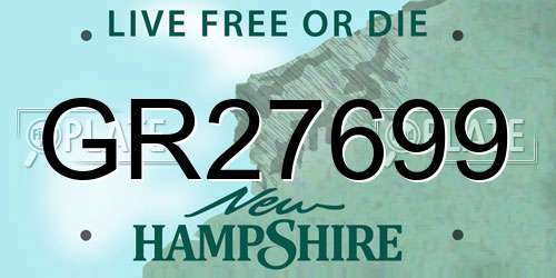 GR27699 New Hampshire License Plate