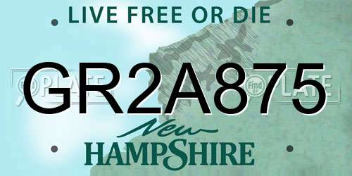 GR2A875 New Hampshire License Plate
