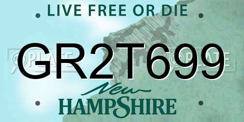 GR2T699 New Hampshire License Plate