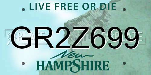 GR2Z699 New Hampshire License Plate