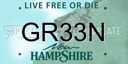 GR33N New Hampshire License Plate