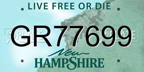 GR77699 New Hampshire License Plate