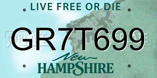 GR7T699 New Hampshire License Plate