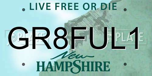 GR8FUL1 New Hampshire License Plate