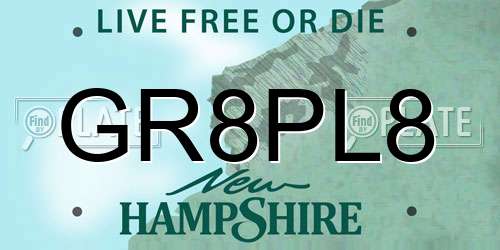 GR8PL8 New Hampshire License Plate