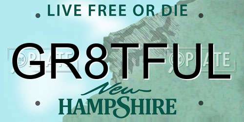 GR8TFUL New Hampshire License Plate